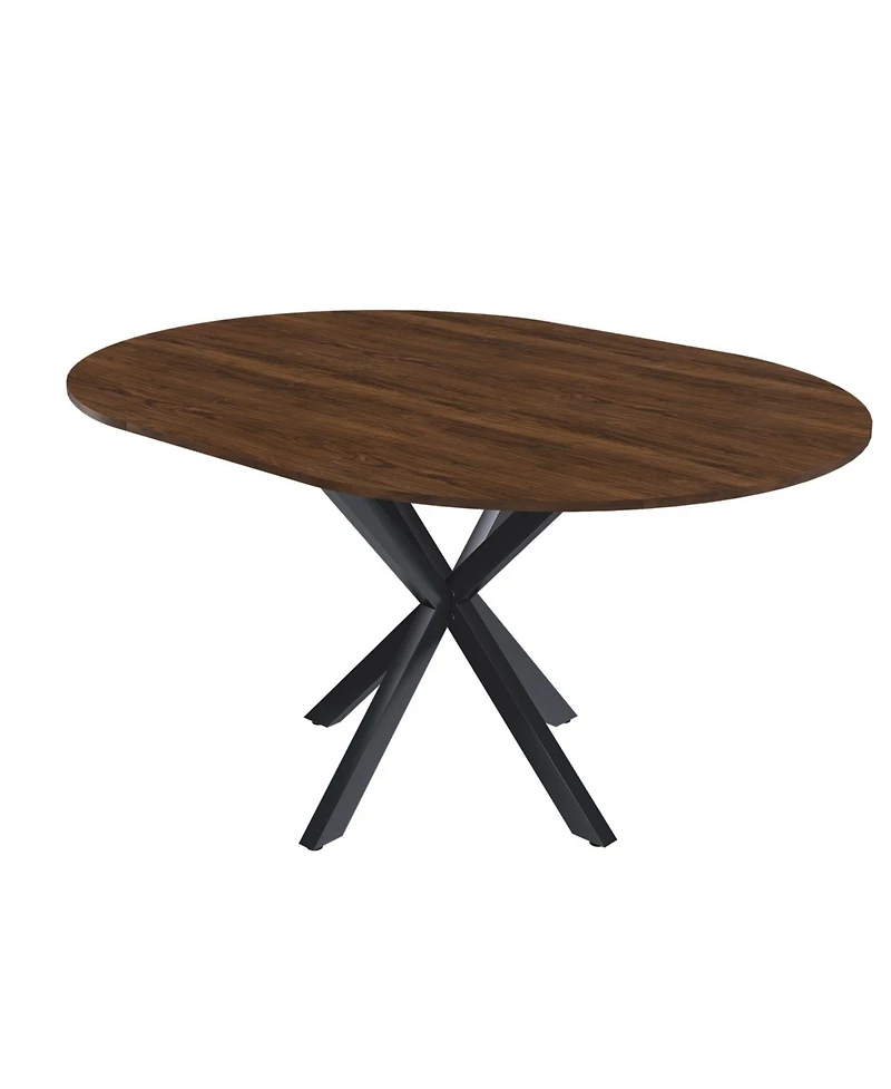 Streamdale Furniture Streamdale Extendable Round Dining Table, 6-Person, Wood Veneer, 42-58 Inches