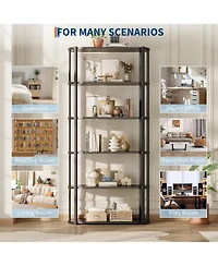 gaomon 6-Tier Wooden Bookshelf