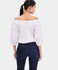 I.n.c. International Concepts Women's Floral Lace Off-The-Shoulder Blouse, Macy's Exclusive