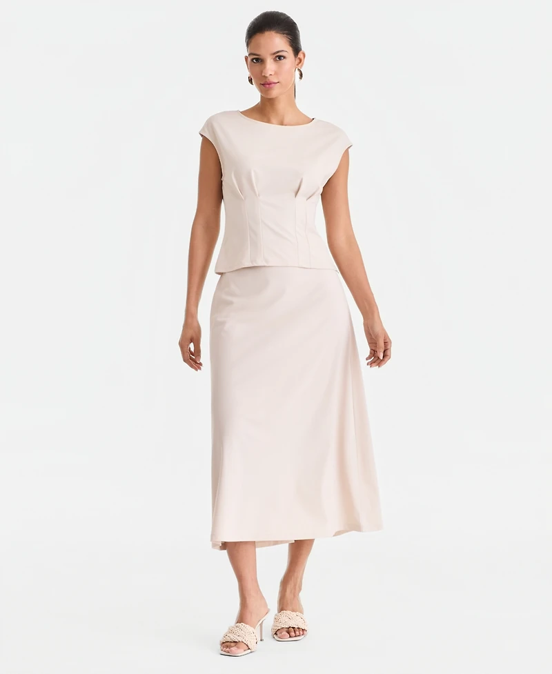 I.n.c. International Concepts Women's Cap Sleeve Ponte Knit Top, Macy's Exclusive
