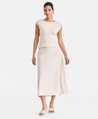 I.n.c. International Concepts Women's Cap Sleeve Ponte Knit Top, Macy's Exclusive
