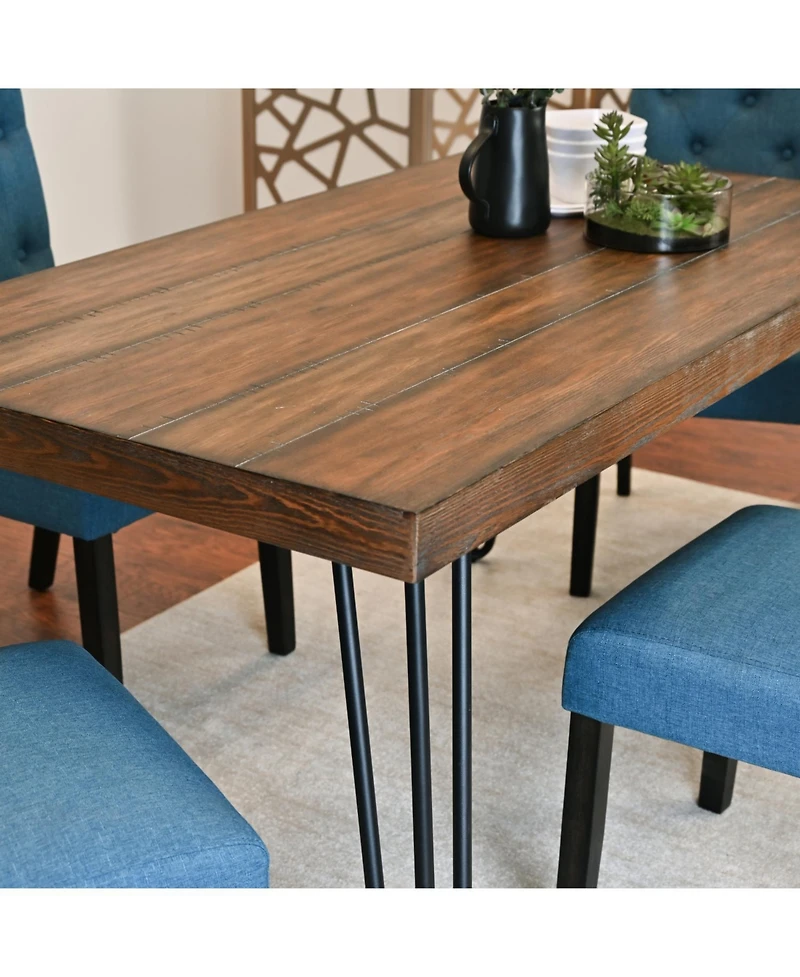 Streamdale Furniture Hairpin Dining Set Table + 6 Chairs (4 Colors