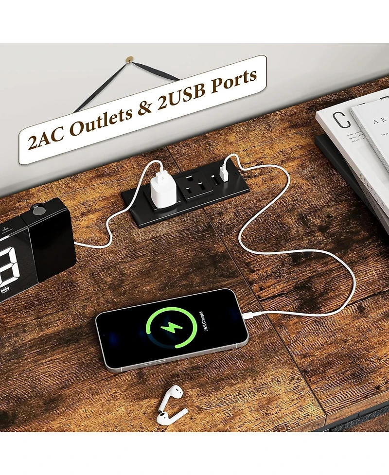 gaomon “14-Drawer Dresser & 63″ Wide Tv Stand for Bedroom Storage, Brown Finish”