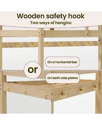 Streamdale Furniture Low Loft Bed with Led Lighting, Solid Wood