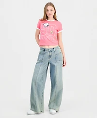 Grayson Threads, The Label Juniors' Snoopy Graphic Ringer T-Shirt