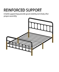 Streamdale Furniture Metal Bed Frame, Full Size, Headboard, Under Bed Storage