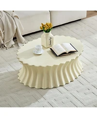 Streamdale Furniture Oval Coffee Table Vintage Sturdy Fiberglass No Assembly