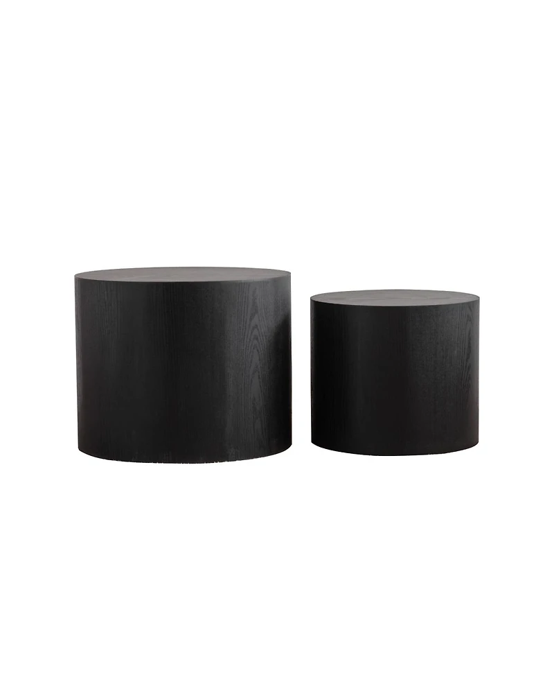 Streamdale Furniture Nesting Coffee Table Set of 2 Round Wooden Modern Tables for Small Spaces