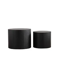Streamdale Furniture Nesting Coffee Table Set of 2 Round Wooden Modern Tables for Small Spaces