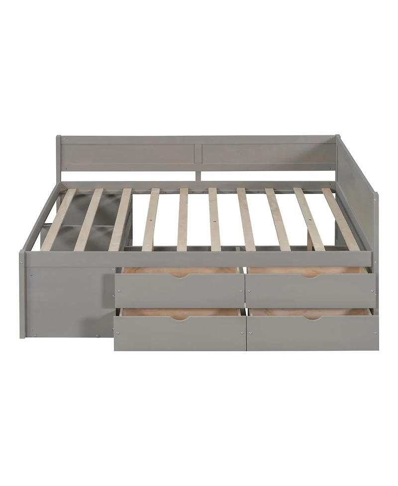 Streamdale Furniture Full Daybed with Drawers and Shelves