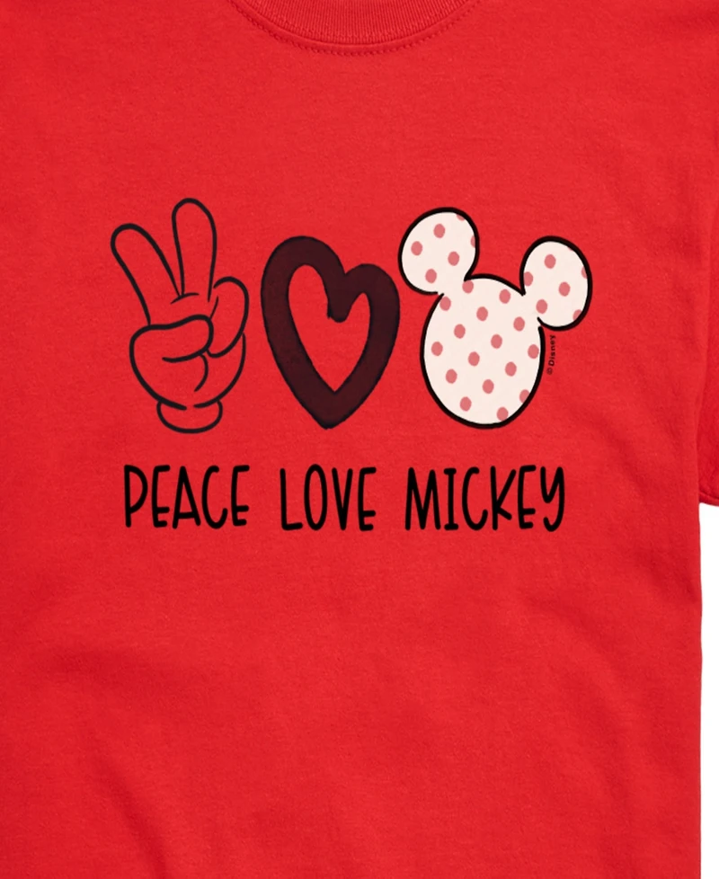 Airwaves Men's Disney Peace Love Mickey Printed Short-Sleeve Graphic T-Shirt
