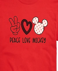 Airwaves Men's Disney Peace Love Mickey Printed Short-Sleeve Graphic T-Shirt