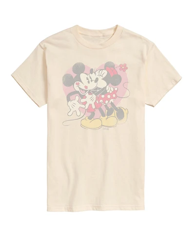 Airwaves Men's Disney Mickey & Minnie Kiss Printed Short-Sleeve Graphic T-Shirt