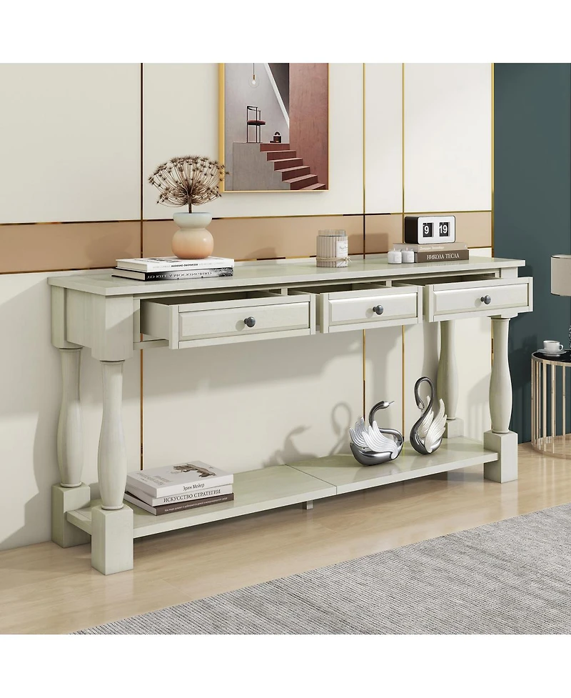 Streamdale Furniture Console Table with Drawers and Shelf