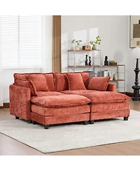 Streamdale Cloud Sofa LoveSeat (No Ottoman), Modern Sectional Couch, Orange