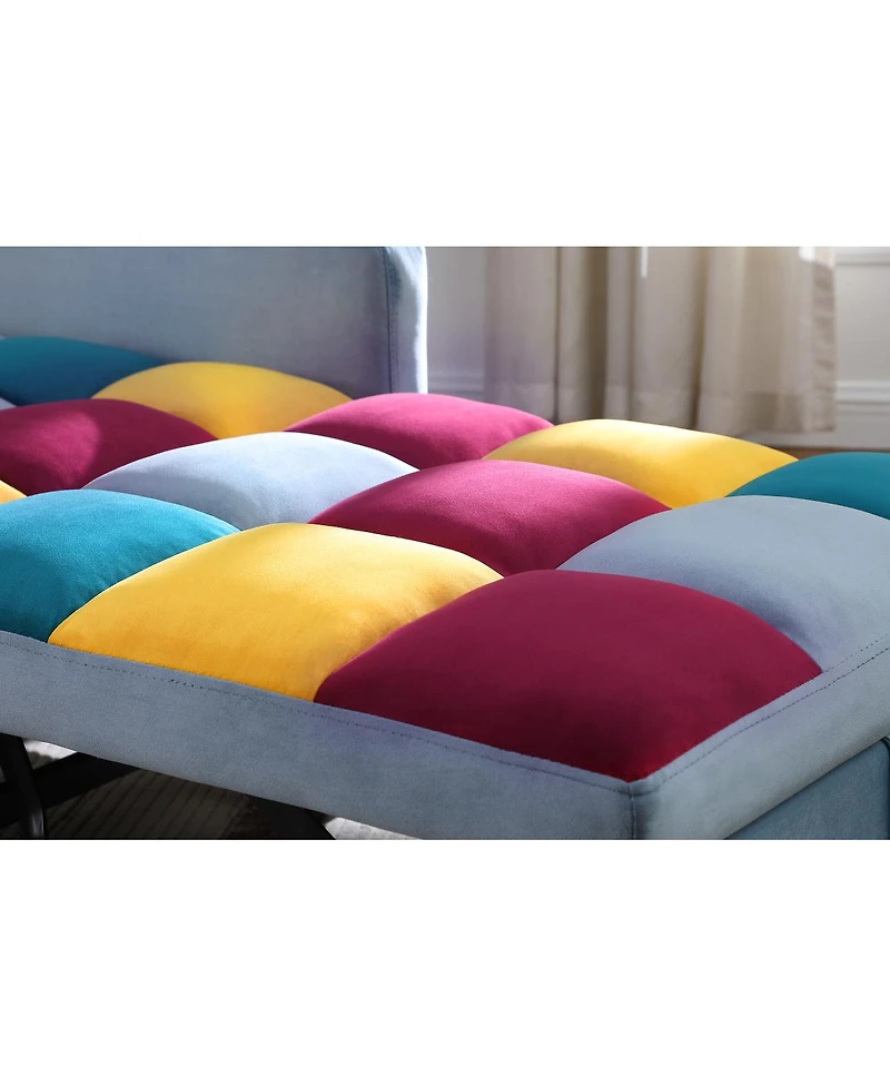 Streamdale Furniture Convertible Sleeper Sofa Chair Bed with Pillow, Velvet Fabric