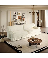 Streamdale Furniture Luxuriously Comfortable 4-Seater Cloud Couch, Chenille Sofa with Rolled Arms, 26.4" Deep Seat