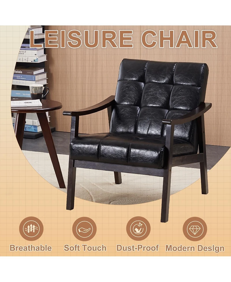 Streamdale Furniture Modern medieval-inspired armchair, antique Black upholstered, solid wood legs