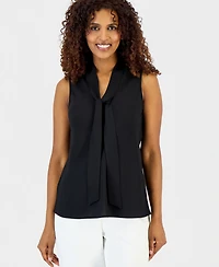 Kasper Women's Sleeveless Tie-Neck Top, Regular & Petite