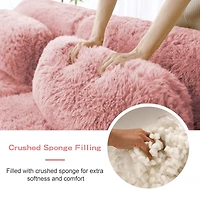 Streamdale Furniture 114" Soft Fluffy Plush Modular Sectional Sofa Couch w/ Ottoman