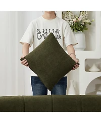 Streamdale Furniture Chenille Curved Sectional Sofa with 2 Pillows, Semi-Circular Modular Design