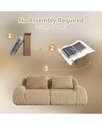 Streamdale Furniture 82" Modern Modular Flannelette Sectional Sofa, Oversized 2-Seater Couch, Light Camel