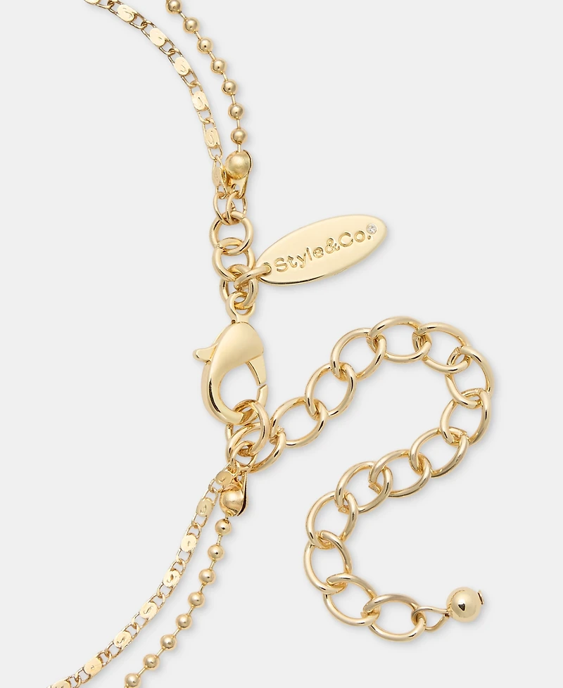 Style & Co Stone Orbital Pendant Necklace, 36" + 3" extender, Macy's Exclusive