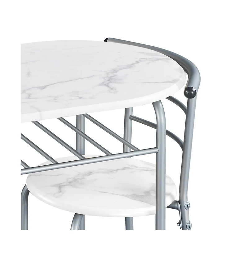 Yaheetech, 3-Piece Set, Metal Frame, Compact Dining Table with 2 Chairs