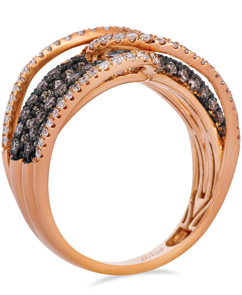Le Vian Chocolate Diamond (1.28 ct. t.w.) & Vanilla Diamond (0.41 ct. t.w.) Ring in 14k Strawberry Gold