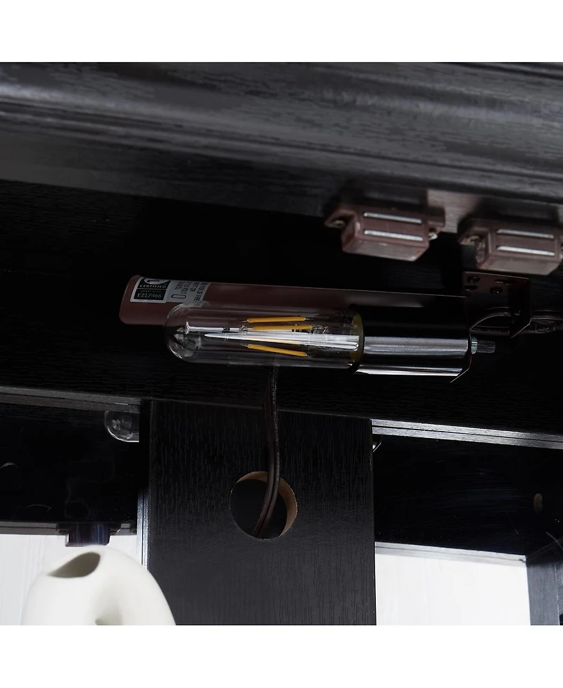 Streamdale Furniture Elegant Lighted Glass Curio Display Cabinet