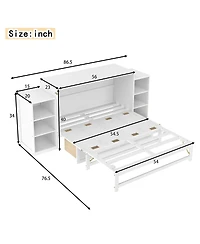 Streamdale Furniture Full-size Murphy bed with storage drawers and shelves