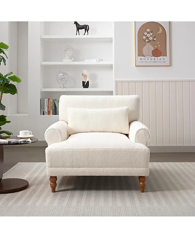 Streamdale Furniture Mirod Elegant Circular Armrests, Ergonomic Lumbar Support, Vintage Roman Column Legs, Large Size