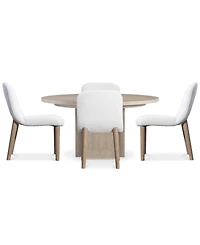 Bernhardt -Pc. Wood Loggia Dining Set Round Table and Side Chairs
