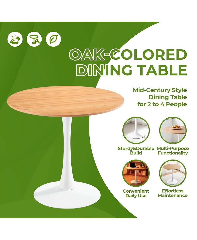 Streamdale Furniture 31.5" Oak Tulip Dining Table (Seats 2-4)