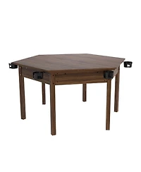 Streamdale Furniture Board Game Table with Removable Top for 6 Players - Rustic Brown