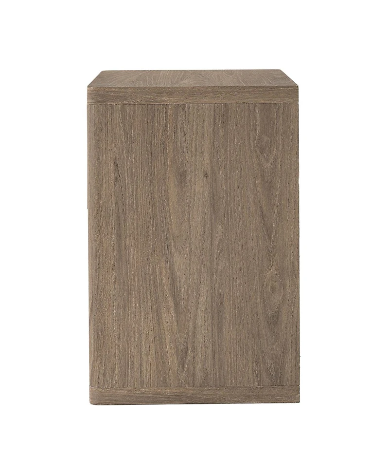 Streamdale Gray Alder Fluted Drawer Night Stand - Modern Mid Century Bedside Table