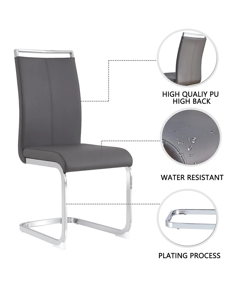 Streamdale Furniture Modern Dining Chairs, Pu Faux Leather High Back Upholstered Side Chair