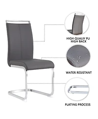 Streamdale Furniture Modern Dining Chairs, Pu Faux Leather High Back Upholstered Side Chair