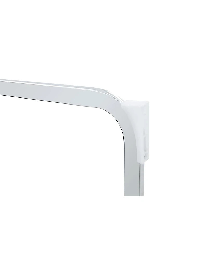 Streamdale Furniture Streamdale Dining Chairs Set of 4, Off-White Faux Leather w/ Gold Mesh, Silver Ring, Chrome Handle