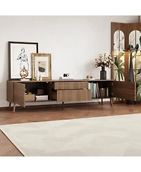 Streamdale Furniture 70" Fluted Tv Stand with Storage Drawers & Cabinets, Modern Entertainment Center