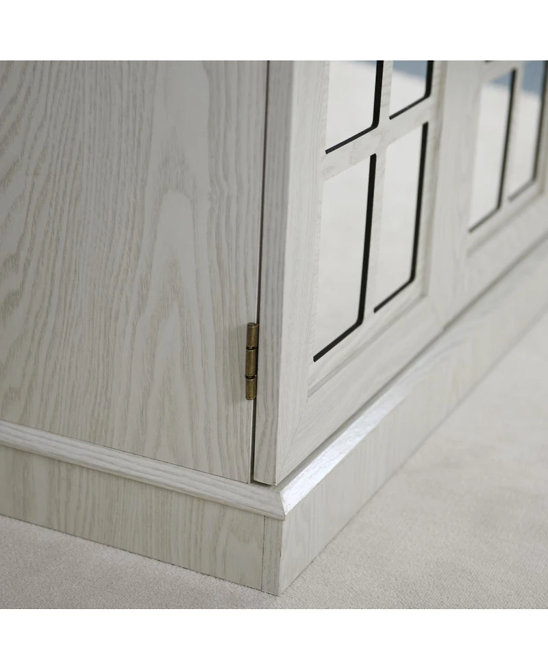 Streamdale Furniture Storage sideboard cabinet with 2 mirrored doors & adjustable shelf