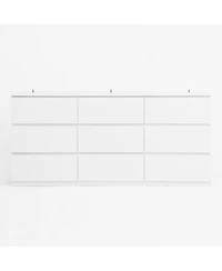 Streamdale Furniture White 9 Drawer Cabinet/Dresser for Bedroom, Living Room, Hallway, Entryway