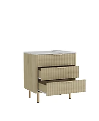 Streamdale Furniture Modern Wood Nightstand with Charging Station & Storage