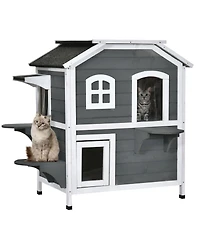 Zeus & Ruta 2-Story Outdoor Weatherproof Cat Enclosure