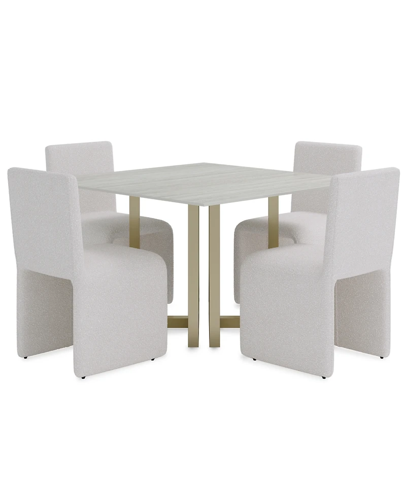 Furniture 5-Pc. Dining Set (Emila Square Table & 4 Uph Chairs)