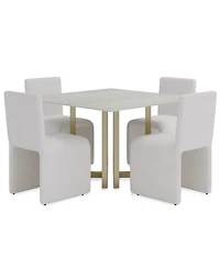Furniture 5-Pc. Dining Set (Emila Square Table & 4 Uph Chairs)
