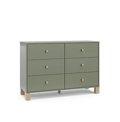 Storkcraft California 6-Drawer Double Dresser (Olive with Driftwood)