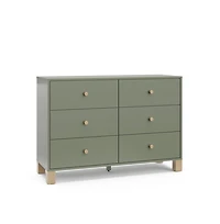 Storkcraft California 6-Drawer Double Dresser (Olive with Driftwood)