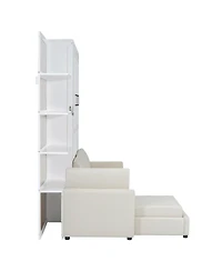 Streamdale Furniture Queen Size Murphy Bed Wall Bed with Sofa and Shelves
