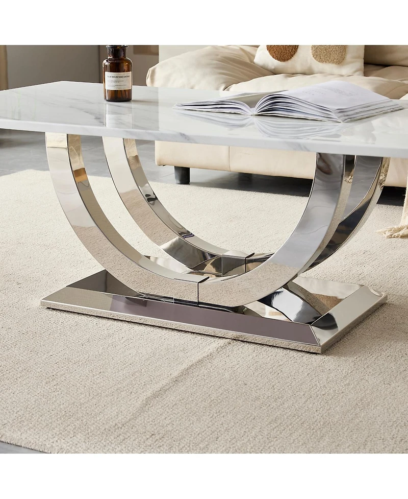 Streamdale Furniture Modern Marble Pattern Coffee Table